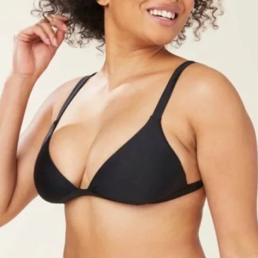 Andie Bikini Swim Top Women's L Black Caicos Top # AT185‎ NWT 1681